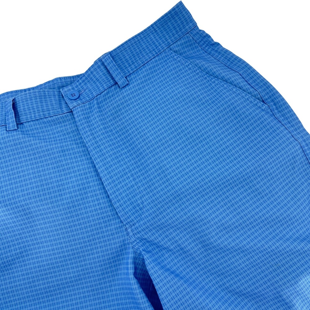 Bolle‎ Golf Tech Shorts Blue Plaid Performance Stretch Mens Size 32